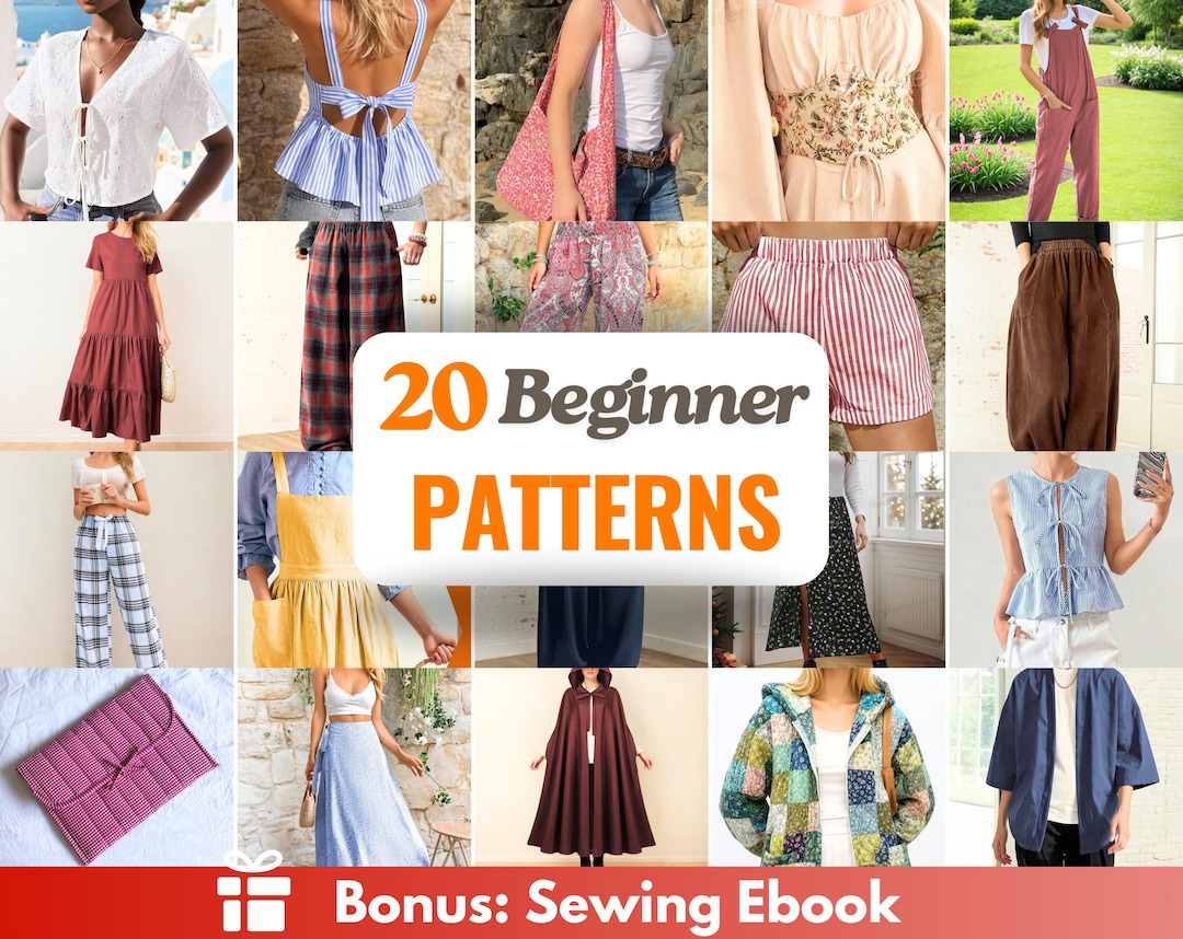 Beginner Sewing Patterns Bundle +20 | Easy Sewing Patterns | Women ...