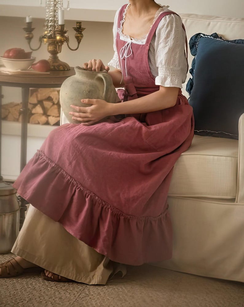 Patrón de vestido de peto - Patrón de delantal en PDF para mujer - Delantal elegante vintage para mujer - Patrón de costura - Patrón de peto - Patrón de vestido de estilo campestre imagen 3