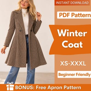 Lined Coat Sewing Pattern for Women | Coat Pattern | Long Coat Pattern | Jacket Sewing Pattern | Women Sewing Pattern