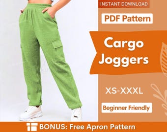 Joggers Pattern, Cargo Pants Pattern, Women's Sweatpants Sewing Pattern, Easy Joggers Sewing Pattern, Sweatpants Pattern, Jogger Pants PDF