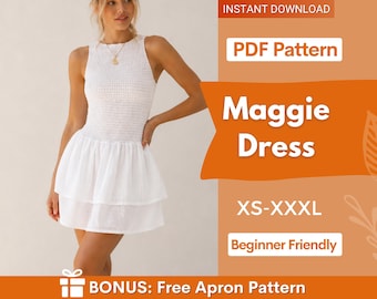 Mini Summer Dress Sewing Pattern | Women Dress Pattern | Dress Pattern | Women Pattern | Sewing Patterns | Short Dress Sewing Pattern