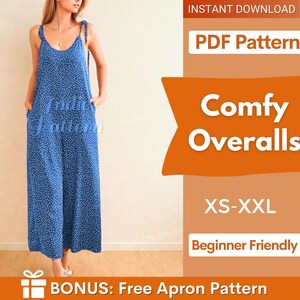 Overalls Sewing Pattern | Women Pattern | Overalls pattern | Jumpsuit Pattern | Women Jumpsuits | Sewing Patterns | Overalls for Women