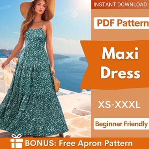 Maxi Dress Pattern | XS-XXXL | Dress Sewing Pattern | Summer Dress Pattern | Women Sewing Pattern | Backless Dress PDF Pattern Sleveless