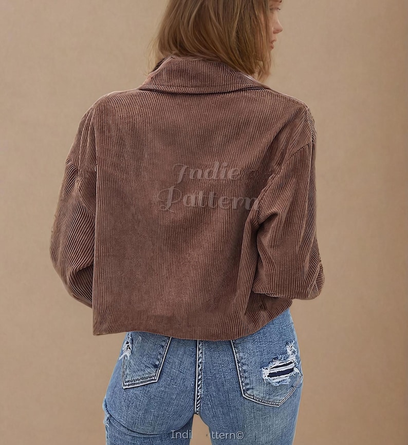 Crop Jacket Pattern for Women, XS-XXXL, Women Jacket Sewing Pattern, Women's Shirt Jacket, Shacket sewing pattern, Women Jacket Pattern PDF image 2