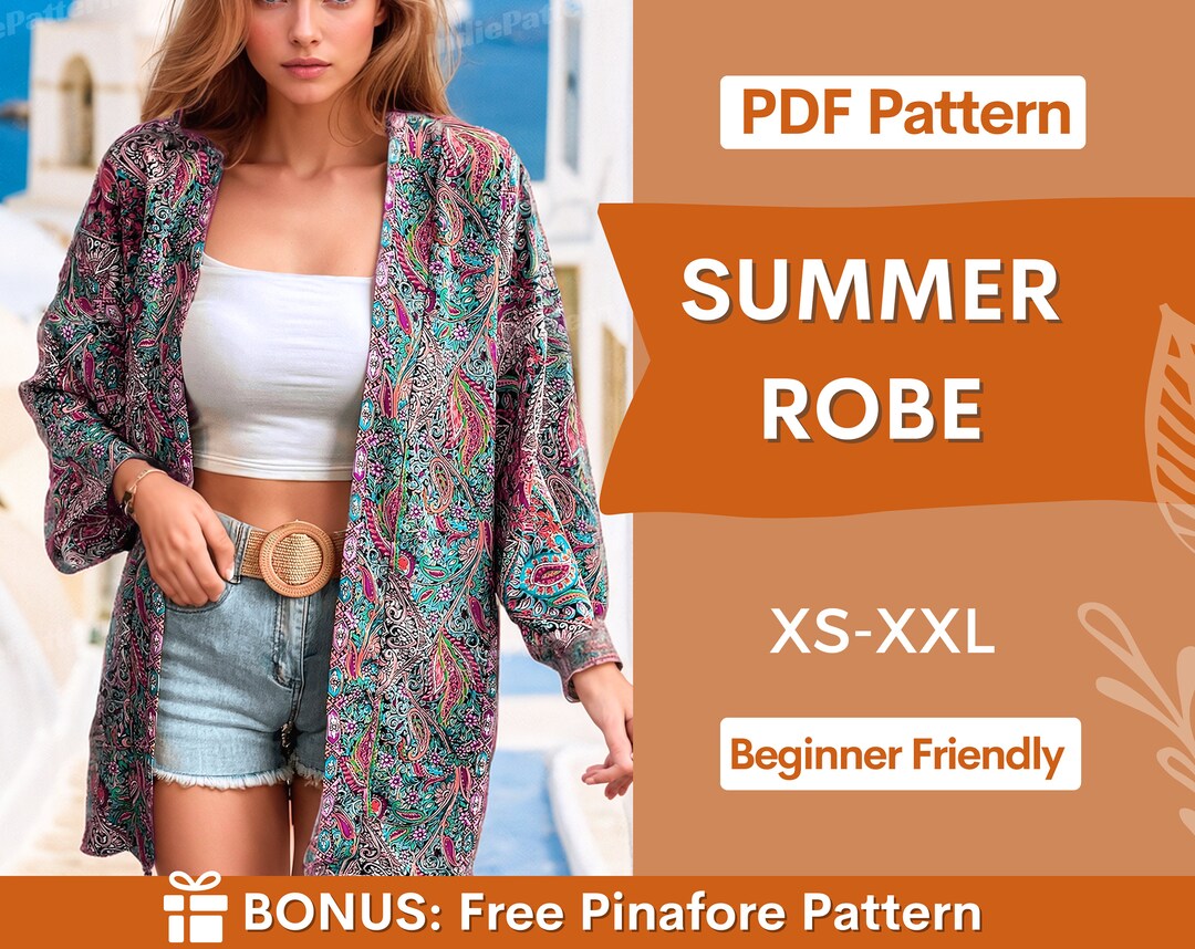 Robe Pattern XS XXL Robe Digital PDF Sewing Pattern Women Pattern ...
