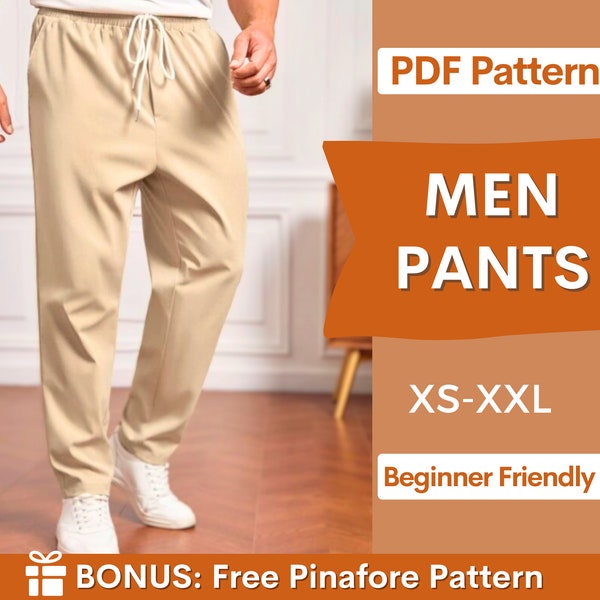 Men's Trouser Pattern | Men Pants Sewing Pattern PDF | Sewing Pattern for Men | Pants with Pockets | XS-XXL | Men's Sewing Pattern