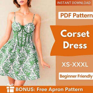 Corset Dress Pattern | Bustier Dress Pattern | Women Pattern | Dress Sewing Pattern for Women | Renaissance Dress | Sewing Pattern