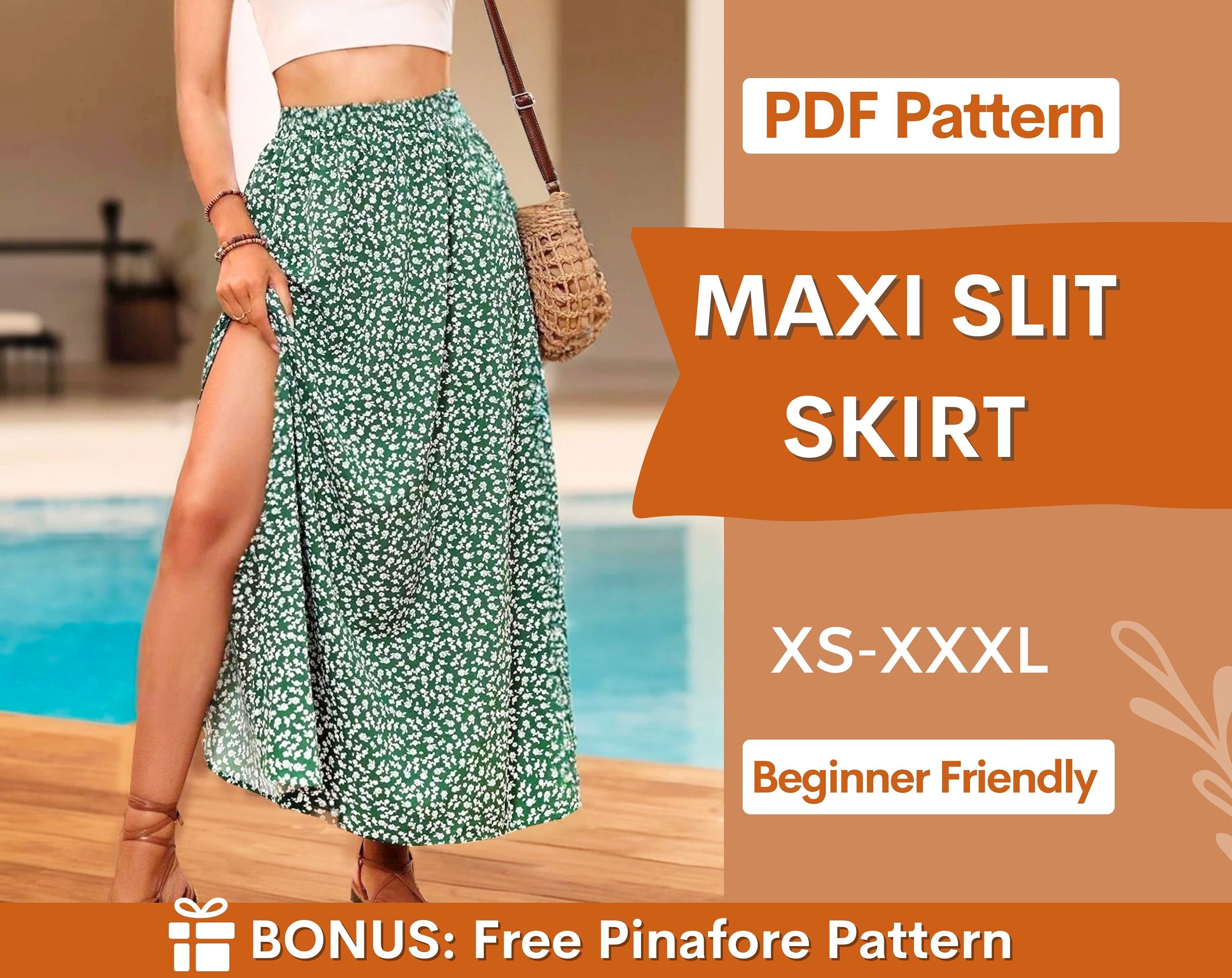 Elastic waist top maxi skirt pattern