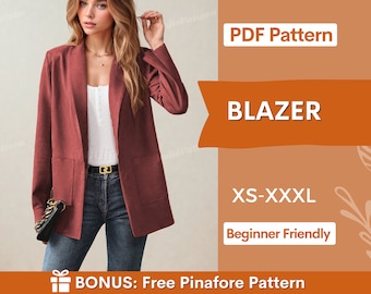 Blazer Women Sewing Pattern | Jacket Sewing Pattern | Sewing Pattern Women PDF | Coat Pattern |  Women Sewing Pattern |  Sewing Patterns