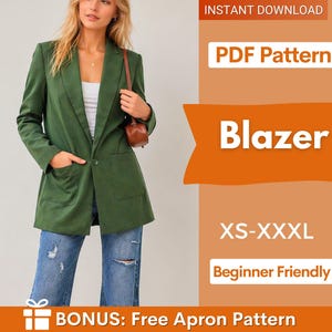 Patrón de costura para blazer / Patrón de costura para chaqueta / Patrón de costura para abrigo de mujer en PDF / Patrón de abrigo / Patrón de costura para mujer / Patrón de costura en PDF