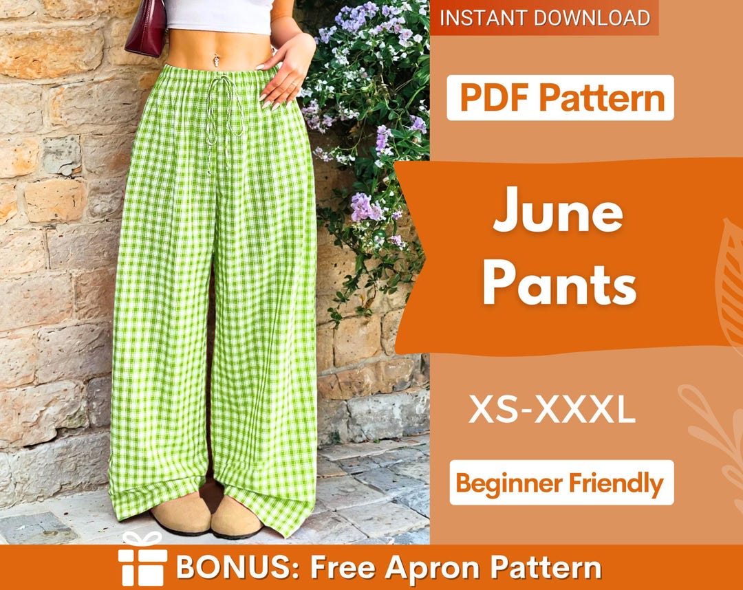 Elastic Wide Pants Pattern | Palazzo Pants Sewing Pattern