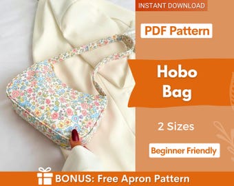 Hobo Bag Sewing Pattern | Shoulder Bag Pattern | Crossbody Bag Sewing Pattern | Shoulder Bag | Women Bag Pattern | Beginner Bag Pattern