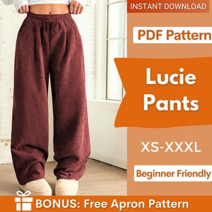 Modello pantaloni a gamba larga / Modello pantaloni da donna / Modelli di cucito / Modello pantaloni / Modelli di cucito da donna / Modello pantaloni a gamba larga elastici