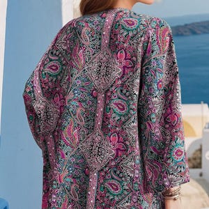 Compass Print Pattern Women Long Robe