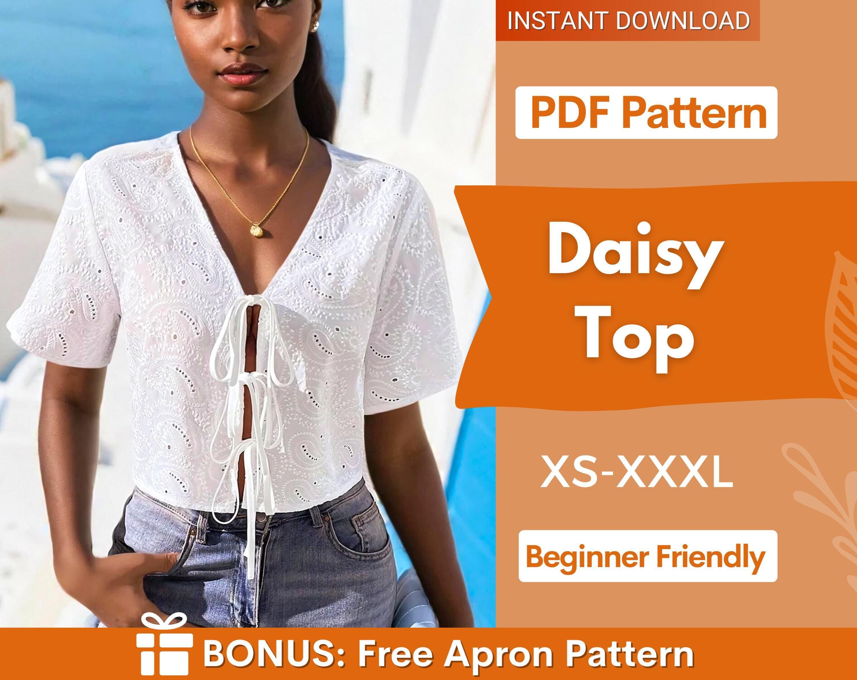 Front Tie Top Pattern | Summer Top Pattern | Blouse Pattern | Sewing Pattern Women | Top Pattern | Easy Top Beginner Pattern Front Tie Top