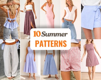 Sommer-Schnittmuster | Damenschnittmuster | Anfängerschnittmuster | Kleiderschnittmuster | Hosenschnittmuster | Rockschnittmuster | Shorts-Schnittmuster Sommer