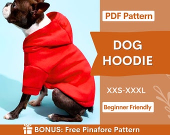 Dog Pattern, XXS-XXXL, Dog Hoodie Sewing Pattern, PDF Sewing Pattern Pet, Pattern Dog, Instant Download, Pet Pattern, Sewing pattern for dog