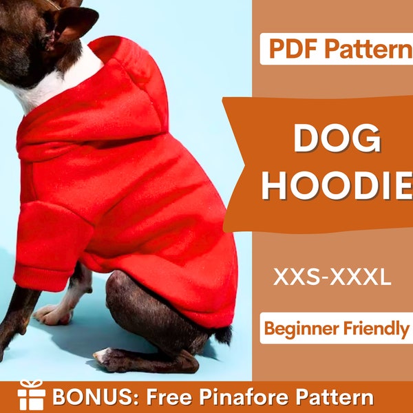 Schnittmuster für Hunde, XXS-XXXL, Schnittmuster für Hunde-Hoodies, PDF-Schnittmuster für Haustiere, Schnittmuster für Hunde, Sofort-Download, Schnittmuster für Haustiere, Schnittmuster für Hunde