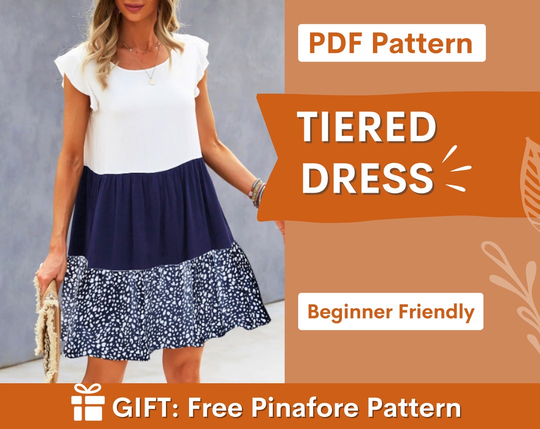Tiered Dress Sewing Pattern for Women PDF Summer Dress - Etsy Canada
