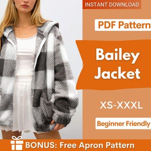 Jacket Sewing Pattern for Women | Coat Pattern | Jacket Pattern | Sewing Patterns | Women Sewing Pattern Coat Jacket with Hoodie
