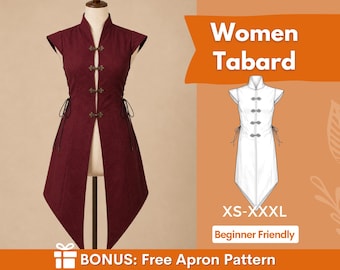 Women's Medieval Tabard Sewing Pattern (Beginner Friendly)