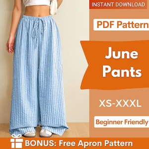 Wide Pants Sewing Pattern | Palazzo Pants Sewing Pattern for Women | Pants Pattern | Women Sewing Pattern | Women Palazzo Pants Trousers