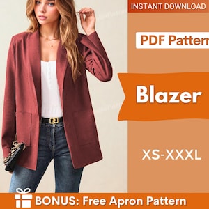 Blazer Women Sewing Pattern | Jacket Sewing Pattern | Sewing Pattern Women PDF | Coat Pattern |  Women Sewing Pattern |  Sewing Patterns