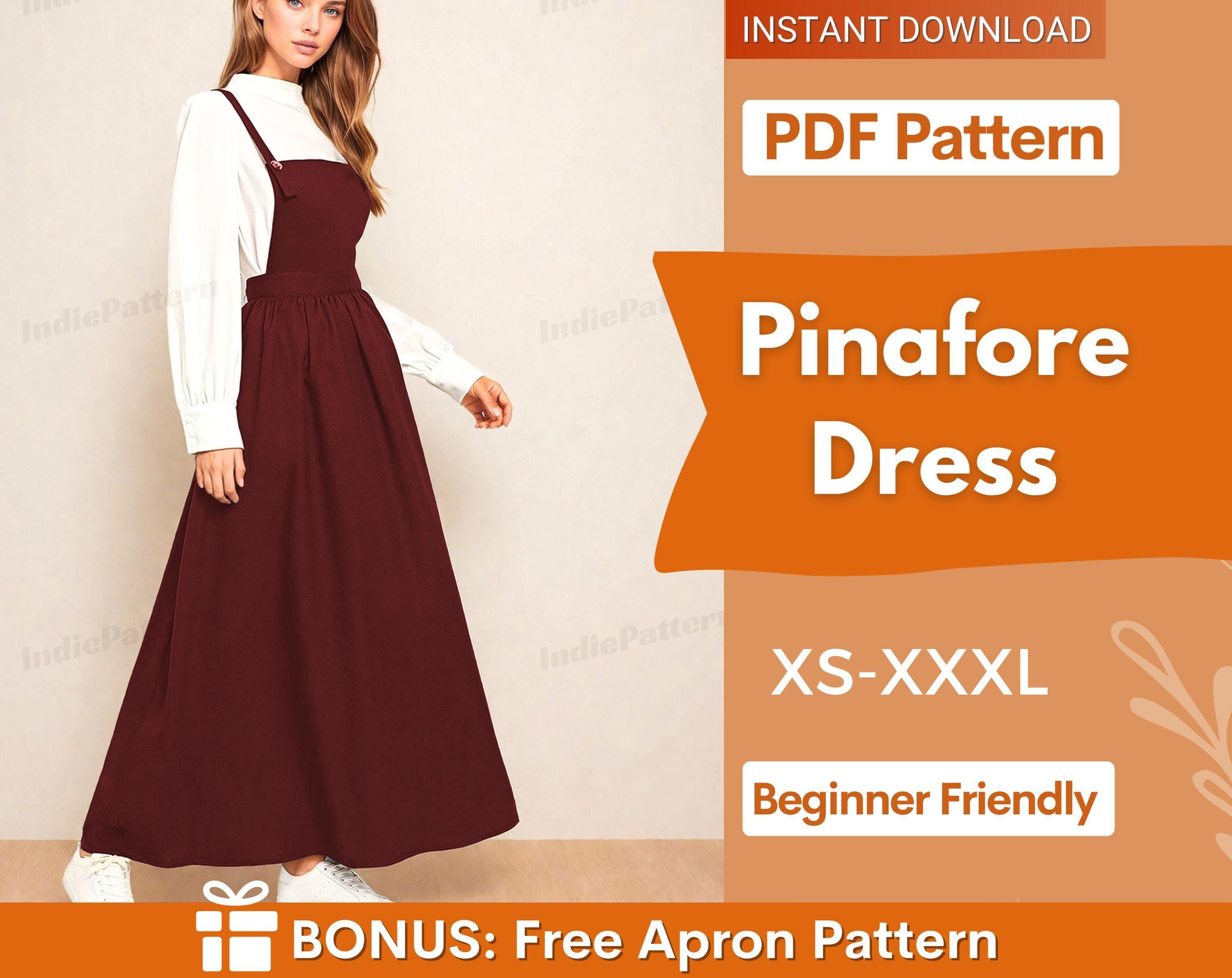 Pinafore Dress Pattern- XS-XXXL - Apron Pattern - Apron