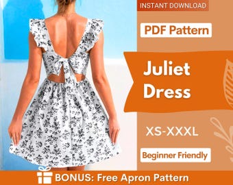 Tie Back Dress Sewing Pattern | Summer Dress Pattern | Dress Sewing Pattern | Women Dress Pattern | Sewing Patterns for Women, Dress Pattern
