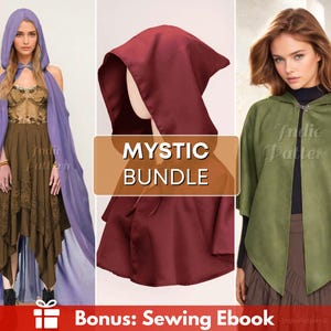 Cape Sewing Pattern, Cloak Pattern, Mystic Cloak Pattern, Costume Patterns, Renaissance Fair Pattern, Medieval Dress Cape, Cosplay Costume