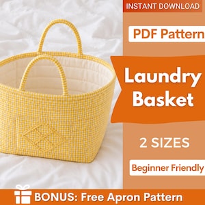Laundry Basket Sewing Pattern | Storage Bag Pattern | Box Sewing Pattern | Large Bag Pattern | Beginner Bag Pattern