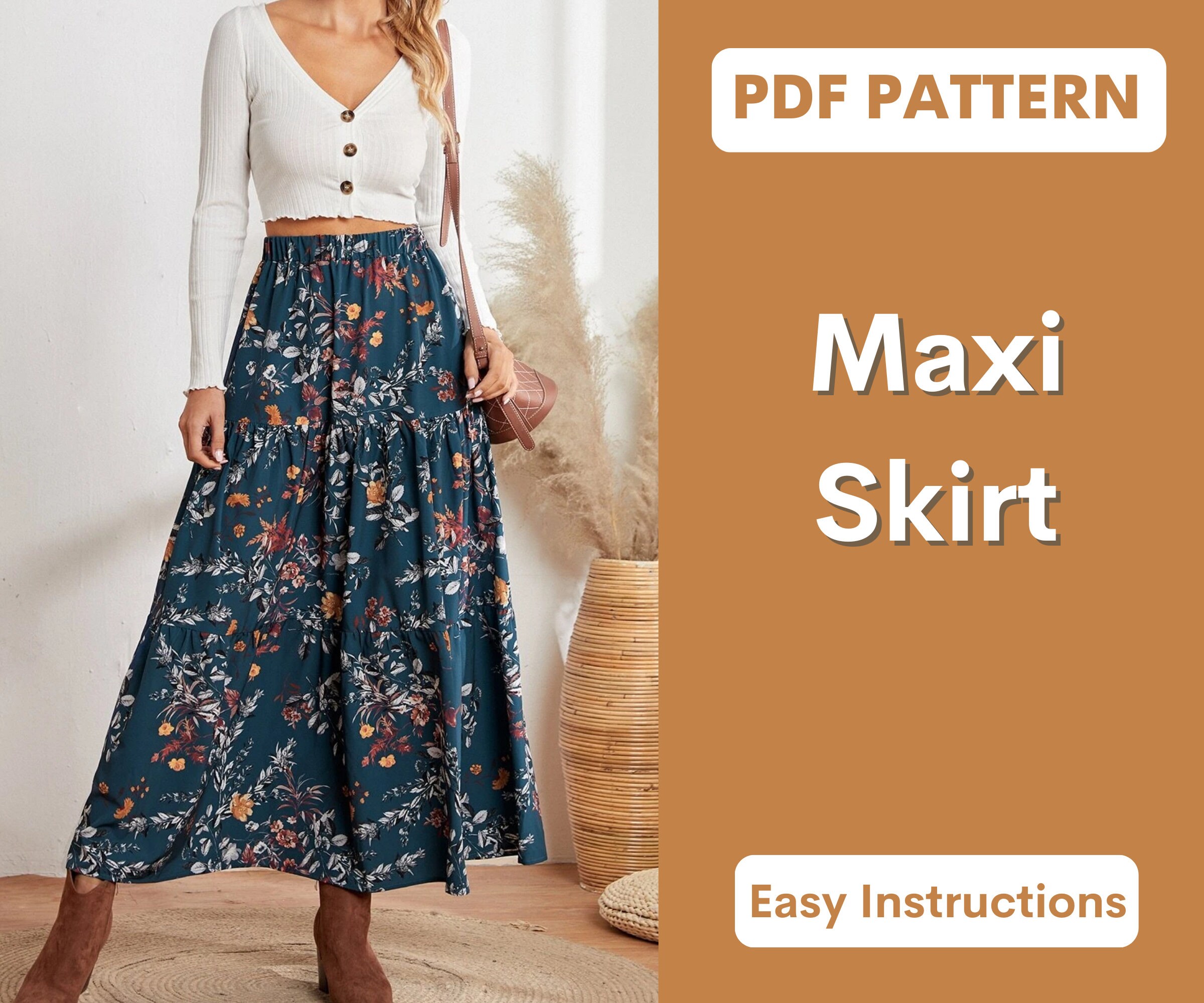 Maxi Skirt Pattern - Etsy