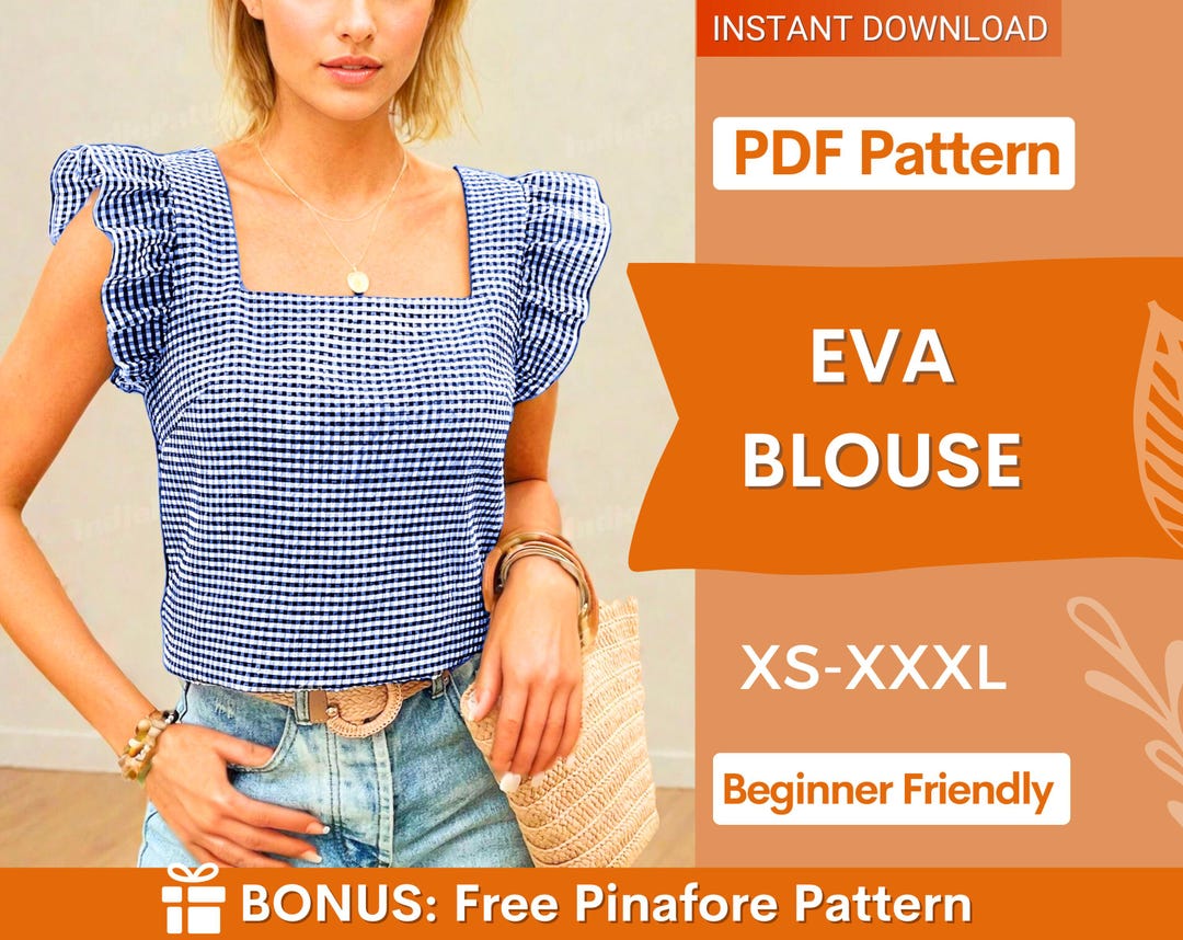 Blouse Pattern Top Pattern Women Sewing Pattern Beginner Top Blouse ...