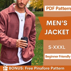 Jacket Pattern | Sewing Patterns for Men | Men Patterns | Jacket Pattern Men | Men Jacket | Zipper Jacket Men | Men Sewing Patterns