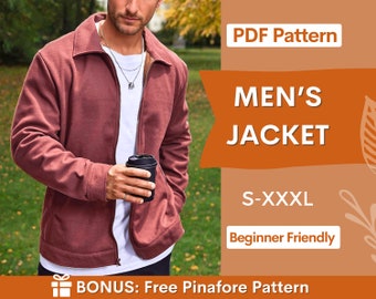 Jacket Pattern | Sewing Patterns for Men | Men Patterns | Jacket Pattern Men | Men Jacket | Zipper Jacket Men | Men Sewing Patterns