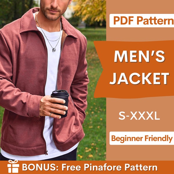 Jacket Pattern | Sewing Patterns for Men | Men Patterns | Jacket Pattern Men | Men Jacket | Zipper Jacket Men | Men Sewing Patterns