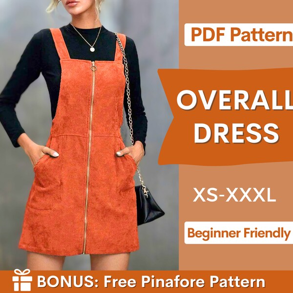 Zipper Front Dress Sewing Pattern Etsy