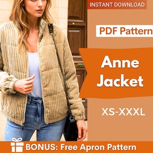 Jacket Sewing Pattern |  Coat Pattern | Sewing Patterns | Jacket Pattern | Women Sewing Pattern Jacket Coat | Winter Sewing Pattern