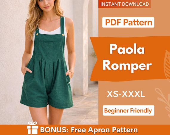 Romper Pattern | Sewing Pattern | Overall Pattern | Summer pattern | Jumpsuit Sewing Pattern | Women Pattern, Women Sewing Pattern Dungarees