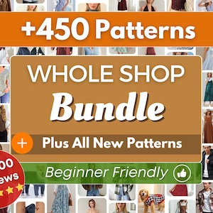 Whole Shop Bundle 450+ Sewing Patterns | Sewing Patterns | Women Patterns | Men Patterns | Beginner Sewing Patterns Dress Corset Pants Top