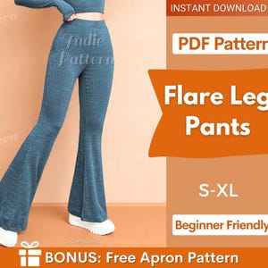 Schlaghose Muster | Hose mit weitem Bein Muster | Gemütliche Hose Schnittmuster | Schlaghose Muster | Schlaghose Schnittmuster PDF | S-XL