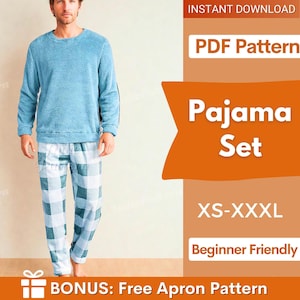 Men Pajama Set Pattern, Pajama Pattern for Men, Pajama Pants pattern, Loungewear Pattern PDF, Men Sewing Patterns Pyjama, Pajama for Men