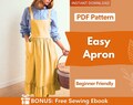 Apron Sewing Pattern, Sewing Patterns, Pinafore Pattern, Women Patterns, Pinafore Apron Pattern, Sewing pattern PDF, Cottage Dress pattern