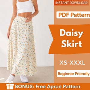 Daisy Skirt Pattern, Sewing Pattern for Women, Skirt Pattern, Skirt with Side Zipper Pattern, Easy Skirt, Beginner Skirt