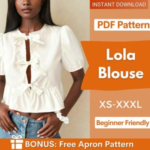 Peplum Top Sewing Pattern | Women Sewing Pattern | Blouse Pattern | Front Tie Top Pattern | Sewing Patterns for Beginner Top | Tank Top