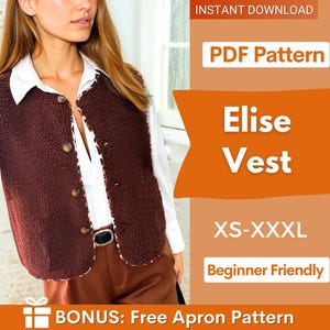 Naaipatroon vest voor dames | Patroon knoopsluiting | Vestpatroon | Naaipatroon bovenkant | Naaipatronen voor dames | Teddyvest