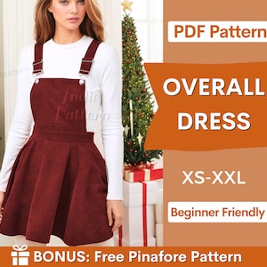 Overall Dress Sewing Pattern, XS- XXL, Overall pattern, Dress Pattern, Women's Dress, Sewing Pattern Dress, Women Sewing pattern, Dress PDF
