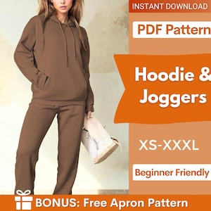 Hoodie & Joggers Pattern for Women, Loungewear Set Pattern, Joggers Pattern, Hoodie Pattern, Sweatpants Pattern, Sewing Patterns Women