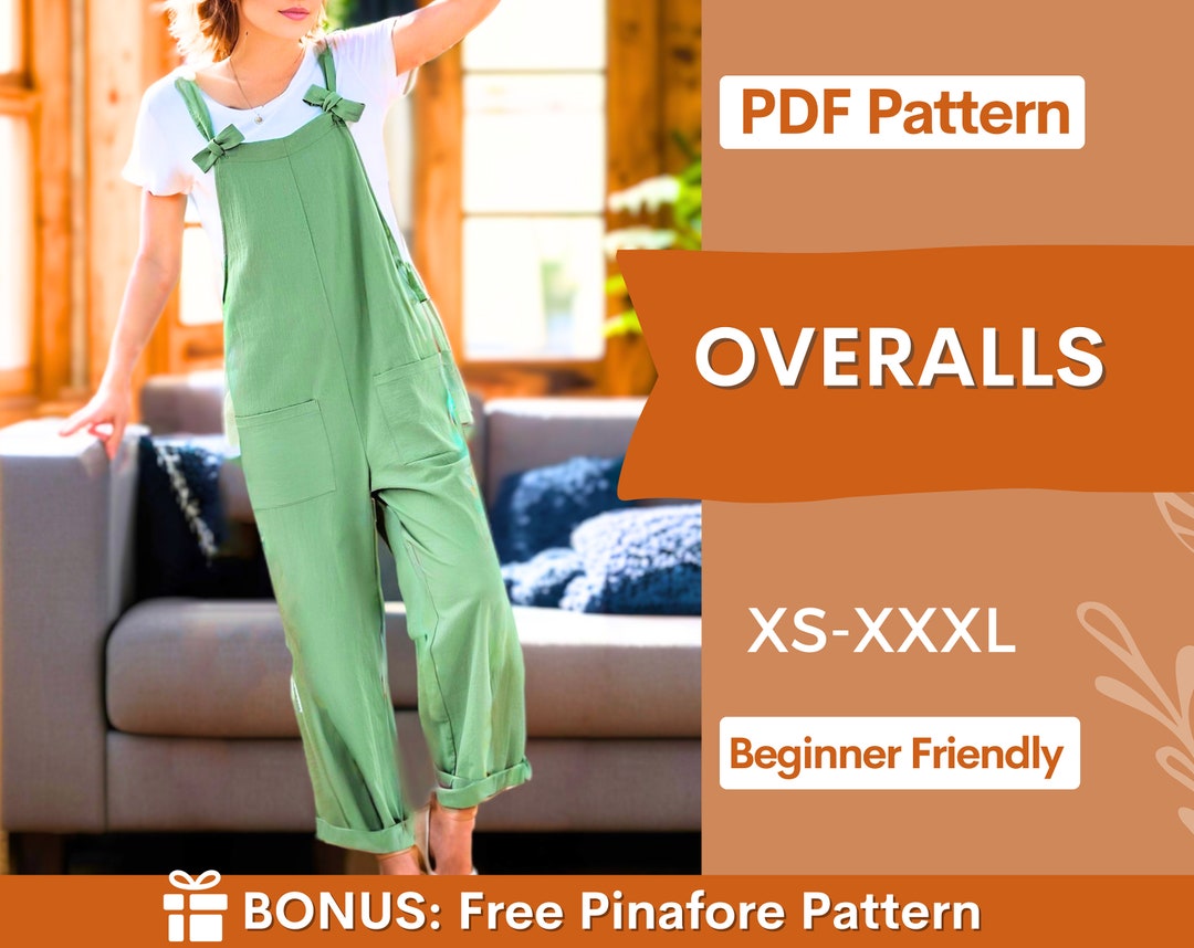 Overall Jumpsuit Pattern, Meadow Overalls, Overalls Pattern, Pattern Women Jumpsuit, Dungaree
