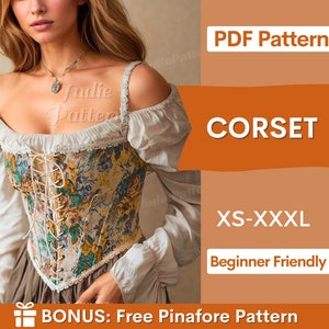 Corset Pattern | Cottagecore corset pattern | Top Sewing Pattern | Corset Sewing Pattern | PDF Sewing Pattern, Corset Top Sewing Pattern PDF